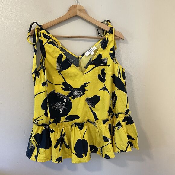 Jason Wu Collection Floral Tiered Blouse 100% Cotton Sz 4 - Picture 8 of 12